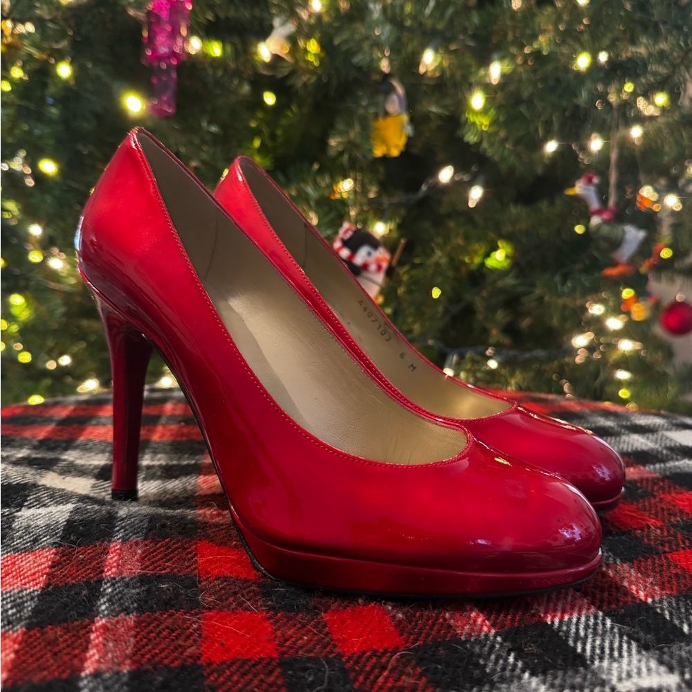 Stuart Weitzman Platswoon Red Patent Platform Stiletto Pumps - Women's 6 M